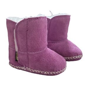 EC OLD FRIEND FOOTWEAR BABY GIRLS' SLIPPER BOOTS IN PURPLE "BABY SIZE"